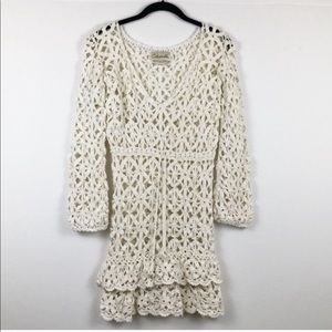 Cleobella Long Sleeve Crochet Ruffle Hem Dress